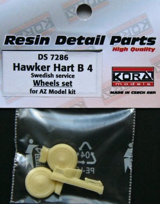 Kora Model DS7286 Hawker Hart B4 Swedish - Wheels set (AZ) 1/72