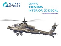 Quinta Studio QD48572 AH-64A (Academy/Modelist) 3D Декаль интерьера кабины 1/48