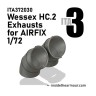 Inside the Armour ITA372030 Westland Wessex HC.2 exhaust for Airfix a pair of thin, finely detailed, drop fit exhausts 1/72