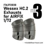 Inside the Armour ITA372030 Westland Wessex HC.2 exhaust for Airfix a pair of thin, finely detailed, drop fit exhausts 1/72
