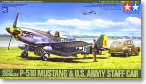 Tamiya 89732 P-51D Mustang &amp; U.S. Army Air Froce Staff Car Set 1/48