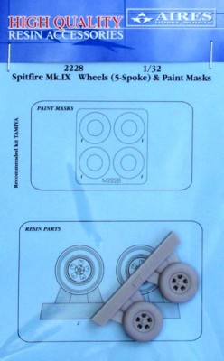 Aires 2228 Spitfire Mk.IX 5-sp.wheels &amp; paint mask (TAM) 1/32