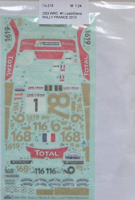 Reji Model 215 DS3 WRC Rally France 2013 (#1 Loeb/Elena) 1/24