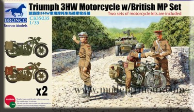 Bronco CB35035 TRIUMPH 3HW MOTORCYCLE W/BRIT. 1/35