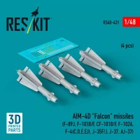 Reskit 48431 AIM-4D 'Falcon' missiles (4 pcs.) 1/48