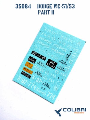 Colibri decals 35084 Dodge WC-51 part II 1/35