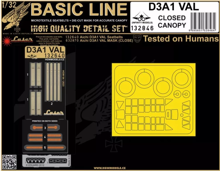 HGW 132846 D3A1 VAL Close Canopy (INFIN.) BASIC LINE 1/32