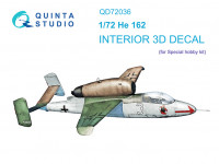Quinta studio QD72036 He 162 (Special Hobby) 3D Декаль интерьера кабины 1/72