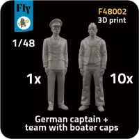 Fly F48002 1x Captain & 10x Sailors w/ boater caps 1/48