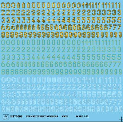 HAD J72008 Decal German turret numbers Part II. 1/72