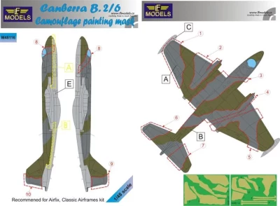 Lf Model M48116 Mask Canberra B.2/6 Camouflage painting 1/48