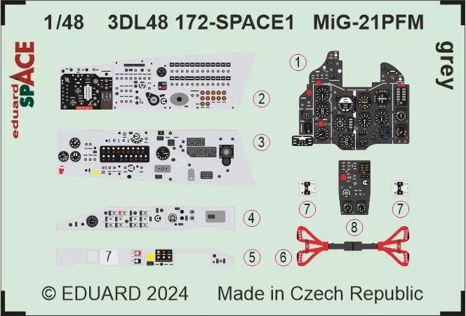 Eduard 3DL48172 MiG-21PFM grey SPACE (EDU) 1/48