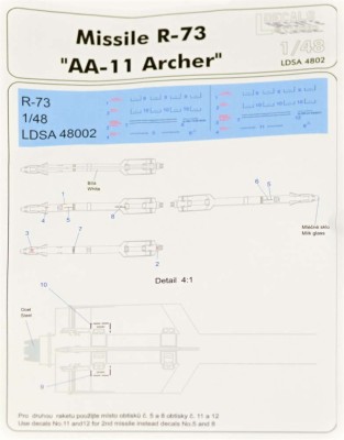 Ldecals Studio LDS-A4802 1/48 Missiles R-73 &amp; stencils (2 pcs.)