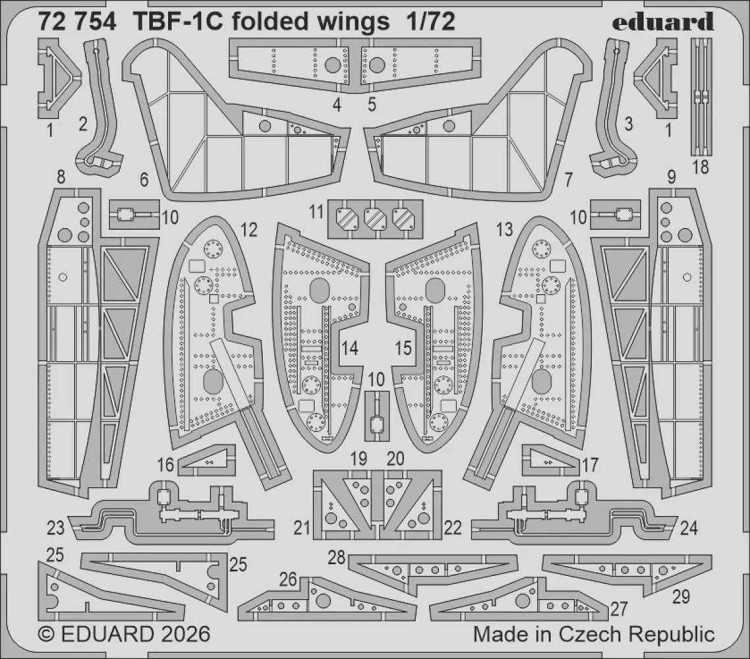 Eduard 72754 SET TBF-1C folded wings (HOBBYB) 1/72