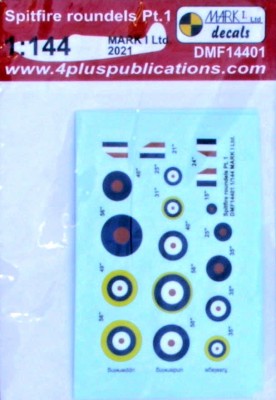 Mark 1 Models DMF14401 Декали Spitfire roundels Pt.1 (2 sets) 1/144