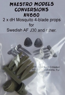 Maestro Models MMCK-4880 1/48 DH Mosquito 4-blade propellers (2 pcs.)