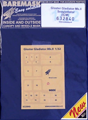 HGW 632840 Маска Gloster Gladiator Mk.II (ICM) 1/32