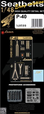 HGW 148599 Seatbelts P-40 (EDU) laser 1/48