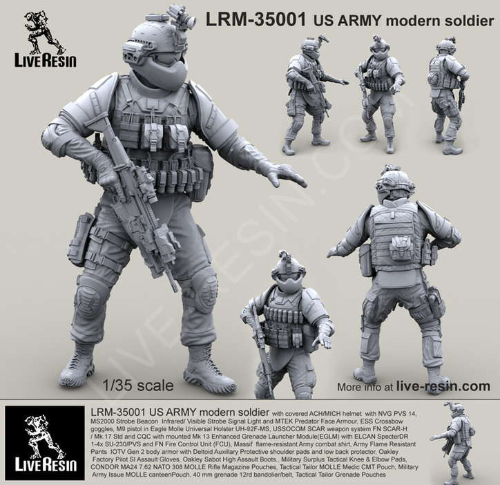 LiveResin LRM35001 US ARMY modern soldier 1/35