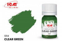 ICM C1014 Ясный зеленый(Clear Green), краска акрил, 12 мл