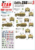 Star Decals 72-A1122 Sd.Kfz.250 'neu' # 1Sd.Kfz.250/1 and Sd.Kfz.250/3 on the West Front.2.Pz-Div, 1.SS-LAH, 9.SS-Hohenstaufen(?) and 10.SS-Frundsberg 1/72