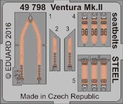 Eduard 49798 Ventura Mk.II seatbelts STEEL 1:48