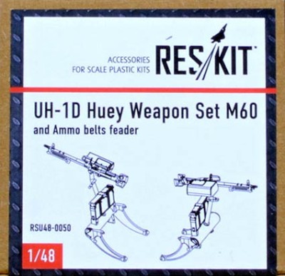 Reskit RSU48-0050 UH-1D Huey Weapon Set M60 &amp; Ammo belts feader 1/48