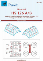 Peewit M72266 Canopy mask Hs 126 A/B (SABREKITS) 1/72
