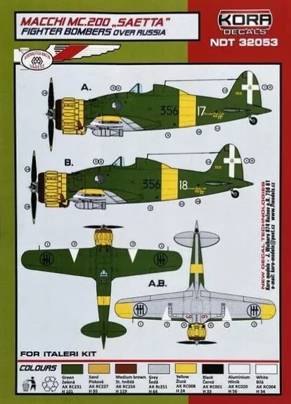 Kora Model NDT32053 Decals MC.200 Fighter Bombers over Russia 1/32