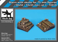 BlackDog FD018 Stairs with skulls for 75 mm fig. (50x50/55x55 mm)