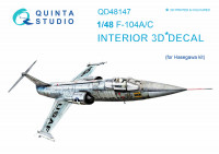 Quinta studio QD48147 F-104A/C (для модели Hasegawa) 3D Декаль интерьера кабины 1/48