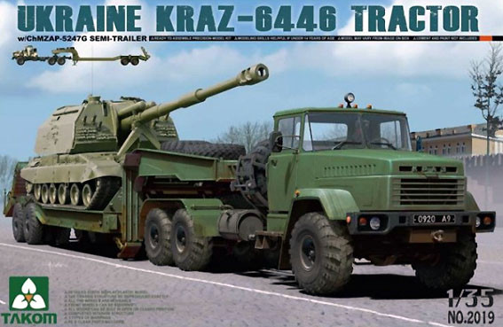 Takom 2019 Ukraine KrAZ-6446 Tractor w/ChMZAP-5247G Semi-Trailer 1/35