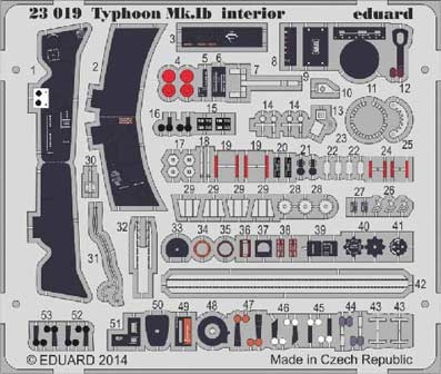Eduard 23019 1/24 Фототравление для Typhoon Mk. Ib interior