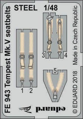 Eduard FE943 Tempest Mk.V seatbelts STEEL 1/48