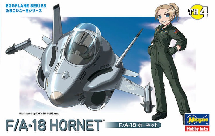 Hasegawa 60104 F/A-18 HORNET (EGG PLANE SERIES) (СБОРКА БЕЗ КЛЕЯ), серия "Яйцелёты" Б/М