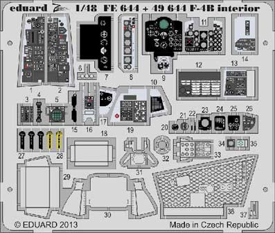 Eduard 49644 1/48 Фототравление для F-4B interior S.A.
