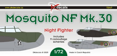 Dk Decals 72147 Mosquito NF Mk.30 (9x camo) 1/72