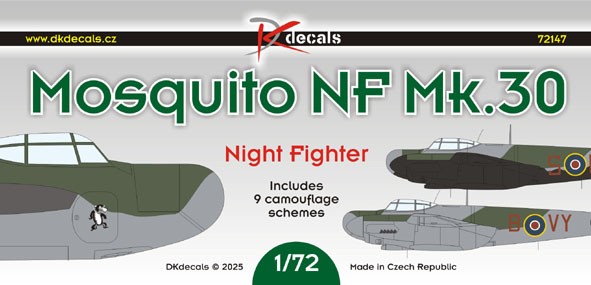 Dk Decals 72147 Mosquito NF Mk.30 (9x camo) 1/72