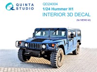 Quinta Studio QD24004 Hummer H1 (MENG) 3D Декаль интерьера кабины 1/24