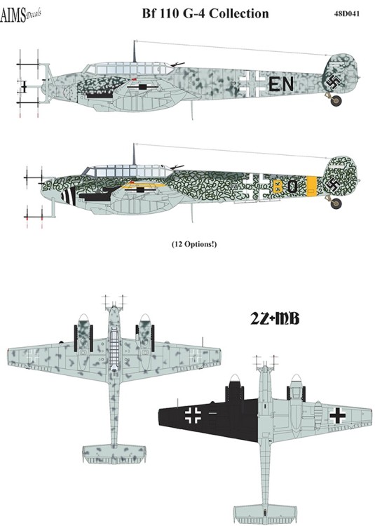 Aims AIMS48D041 Messerschmitt Bf-110G-4 Collection 1/48