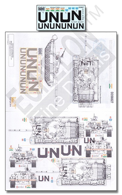 Echelon FD D356027 UN Indian T-72M1s in Somalia 1/35