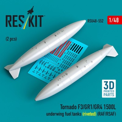 Reskit U48552 Tornado F3/GR1/GR4 1500L underwing fuel tanks 1/48