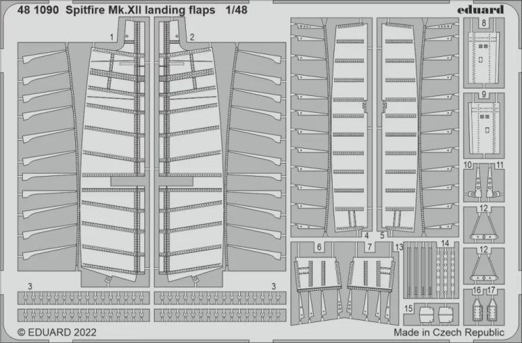 Eduard 481090 SET Spitfire Mk.XII landing flaps (AIR) 1/48