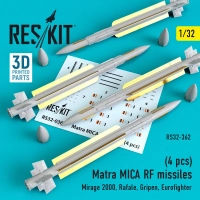Reskit RS32-0362 Matra MICA RF missiles (4 pcs.) 1/32