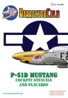 Barracuda Studios BC-32010 North-American P-51D Mustang Cockpit Stencils and Placards 1/32