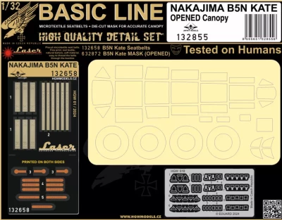 HGW 132855 Nakajima B5N Kate Opened Canopy (BASIC LINE) 1/32