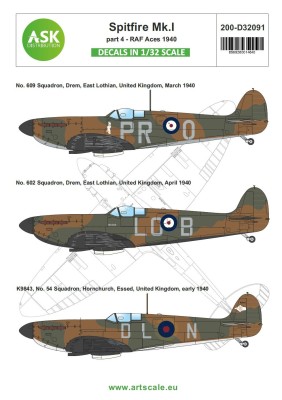 Art Scale 200-D32091 Supermarine Spitfire Mk.I 1/32 1/32