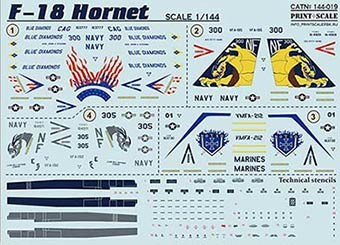 Print Scale 144-019 F-18 Hornet (wet decals) 1/144