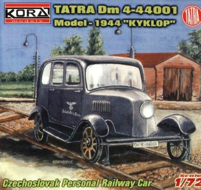 Kora Model A7222 Tatra Dm4-440001 mod.1944 Kyklop+Rails 1/72