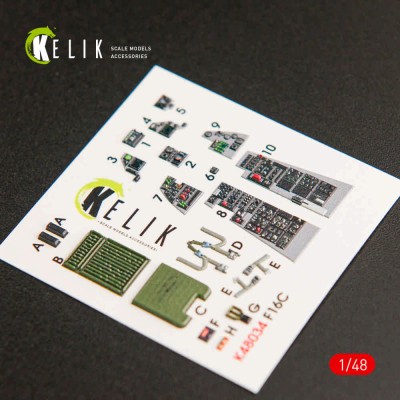 Reskit K48034 F-16C 'Fighting Falcon' interior 3D decals 1/48